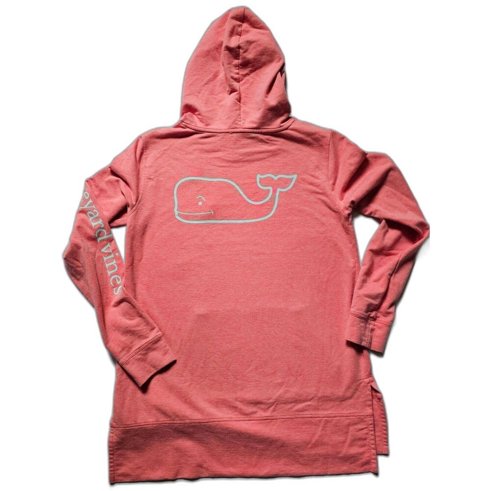 Vineyard Vines Coral Whale Hooded Pullover Women's